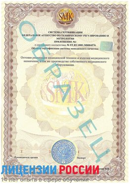 Образец сертификата соответствия (приложение) Новочеркасск Сертификат ISO 13485